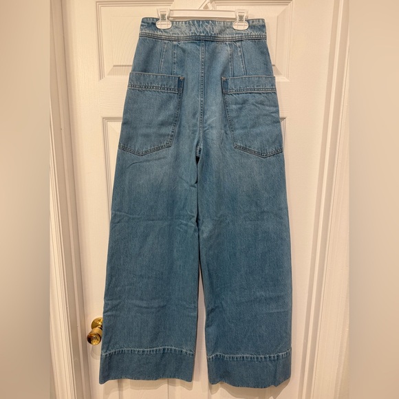 Free People Wide Leg Denim Jeans 27 , 100% cotton EUC - Picture 3 of 7